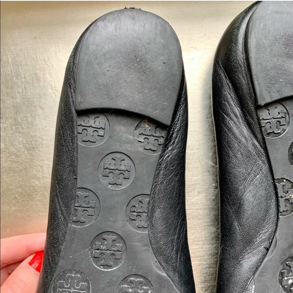 TORY BURCH medallion leather Reva ballet flats with logo - Picture 12 of 14